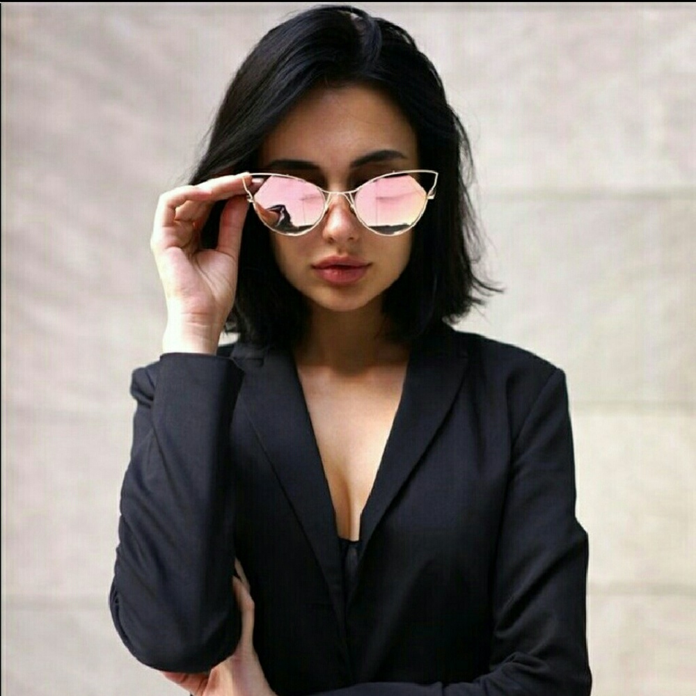 Rose Gold Cat Eye Sunglasses